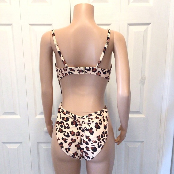 NWOT Adore Me Womens Calypso Contour Leopard Print Cut Out One Piece Swimsuit XL - Picture 8 of 12